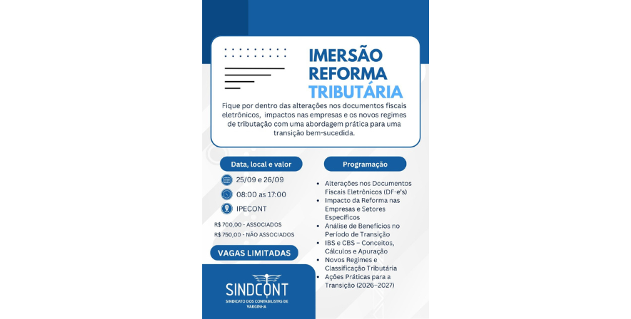 IMERSÃO SOBRE A REFORMA TRIBUTÁRIA